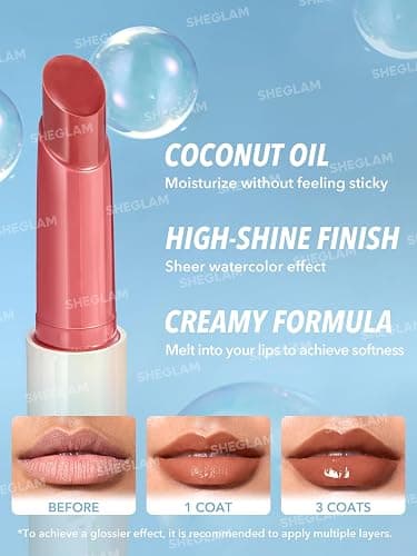 SHEGLAM PoutPerfect Moisturizing Solid Lip Gloss Non Sticky Lipstick with Coconut Oil - Sepia Kiss thumbnail 4