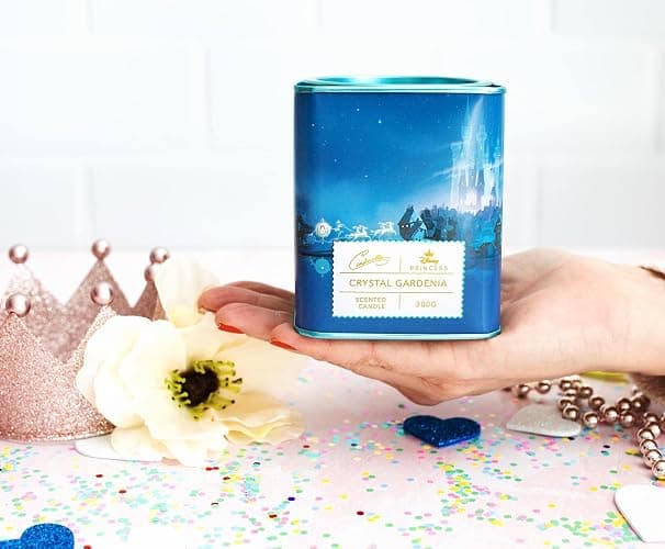 Disney Princess Home Collection Cinderella 11-Ounce Scented Tea Tin Candle with Crystal Gardenia Fragrance | 28-Hour Burn Time | Home Decor Housewarming Essentials, Cute Gifts and Collectibles thumbnail 4