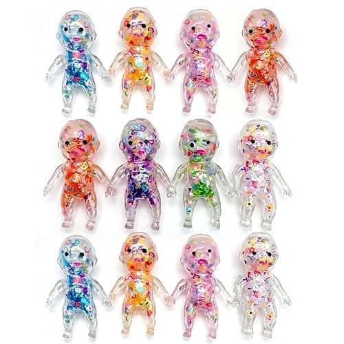 12pcs Baby Squishies Glittery, Mini Squishies Babies Dancing, Squeeze Toys and Moldable Slow Rise Relaxing Sensory Fidget Stress Toy, Ideal for Birthday Gifts, Party Favors, Classroom Prizes thumbnail 6