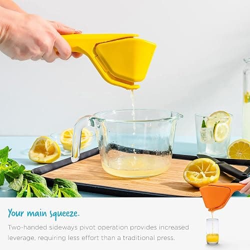 Dreamfarm Fluicer Fold-Flat Citrus Juicer - Lemon Easy, manual fresh lemon juice squeezer with pip catcher, suits lemons and limes, compact storage, 10" | Space-saving storage, gets every last drop thumbnail 6
