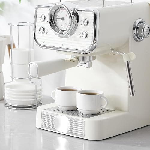 MALACASA 2.5 OZ Porcelain Espresso Cups with Saucers and Metal Stand Set of 4, Stackable Cappuccino Cups, White Expresso Shots Cup Set for Coffee Drinks, Latte, Tea thumbnail 9