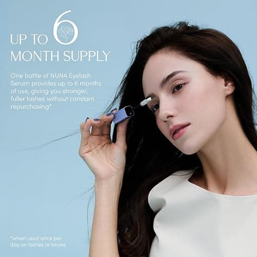 NUNA Eyelash Growth Support Serum 6ml – Eye Lash and Eyebrow Enhancing Serum for Women & Men with Biotin - Korean Multi Peptide & Natural Extracts – Promotes Fuller and Longer Lashes - 6 Month Supply thumbnail 5