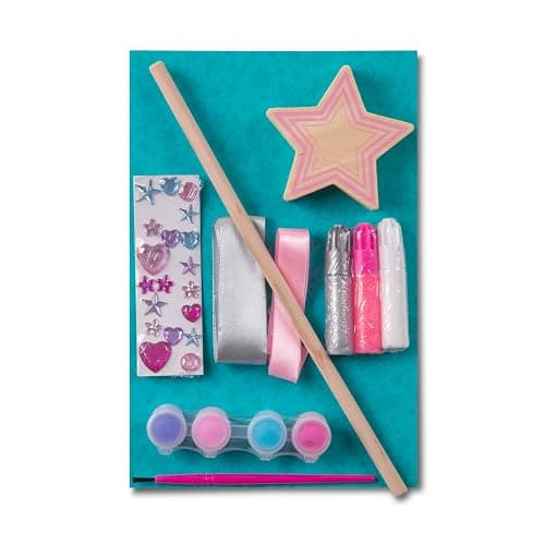 Melissa & Doug Created by Me! Wooden Princess Wand, Arts & Crafts Kit with Paint, Glitter Stickers, Ribbons & More, Princess Toys for Kids 4+ thumbnail 4
