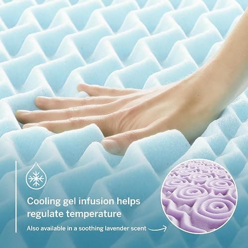 LUCID 3 Inch Gel Memory Foam Mattress Topper, Twin XL size – 5 Zones – Cooling Gel Infusion – CertiPur Certified Foam thumbnail 3