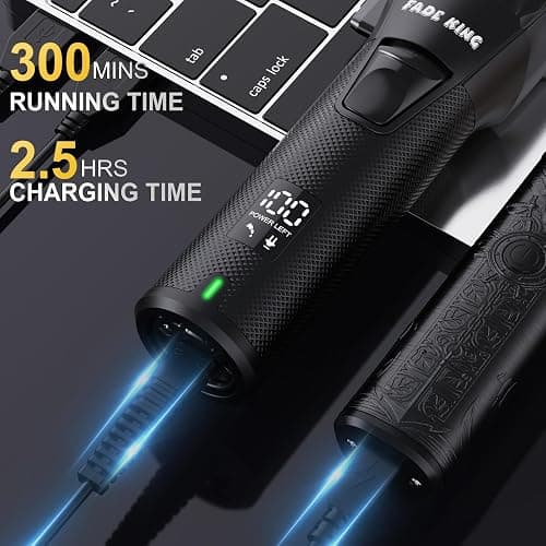 FADEKING® Professional Hair Clippers for Men - Cordless Beard Trimmer & Nose Hair Trimmer Set, All-in-One Mens Grooming Kit with Foil Shaver - Fathers Day Gift for Dad Men Husband thumbnail 5