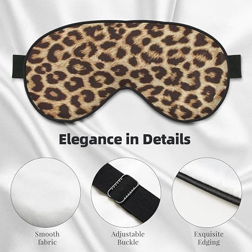 Leopard Print Sleep Mask for Women Men, Soft and Comfortable Eye Mask with Adjustable Strap for Travel Yoga Nap Sleeping thumbnail 4
