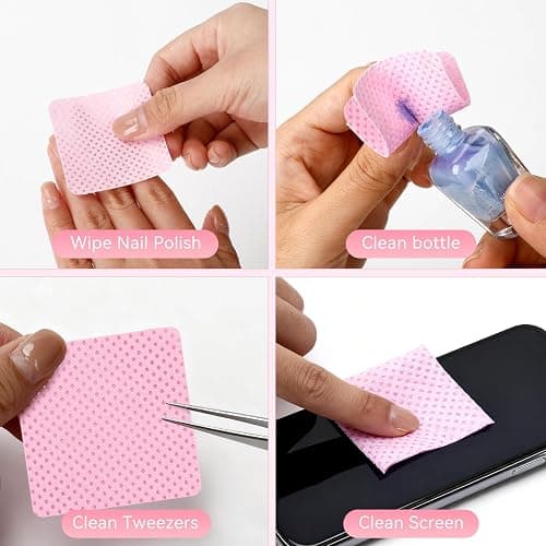 LNDIEHS 720Pcs Lint Free Nail Wipes, Absorbent, Soft, Non-Woven, No Lint | Nail Supplies, Nail Polish Wipe, Pads Gel Nails, Naile Glue Wipes, for Fingernail Polish Remover Eyelash Extensions Nail Art thumbnail 4