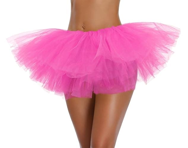 Women's, Teen, Adult Classic Elastic 3, 4, 5 Layered Tulle Tutu Skirt - Image 1