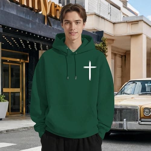 KEEVICI Christian Graphic Hoodies For Teen Boys Jesus Hoodie Faith God Sweatshirt Bible Verse Pullover Religious Tops thumbnail 3