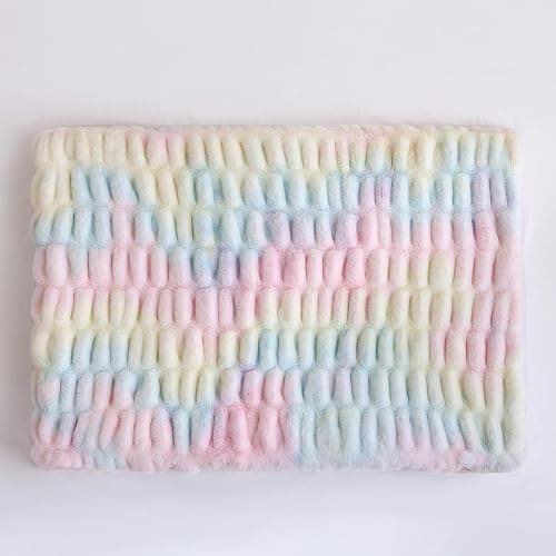 Smoofy Rainbow Throw Blanket for Couch – Luxury Faux Rabbit Fur Blanket, Ultra Soft Fluffy Plush Fuzzy, Lightweight Warm Cozy Blanket for Bed Sofa, Colorful Aesthetic Room Decor Gift for Women 50"x60" thumbnail 9