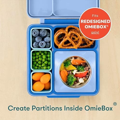 OmieBox (2 Pack) Leakproof Dips Containers to Go, Salad Dressing Container, Condiment Container with Lids - Food Safe Silicone - 4 Ounces (Blue/Mint) thumbnail 5