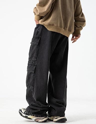 JNCO Men's Baggy Cargo Jeans - Y2K Hip Hop Grunge Loose Fit Streetwear thumbnail 6