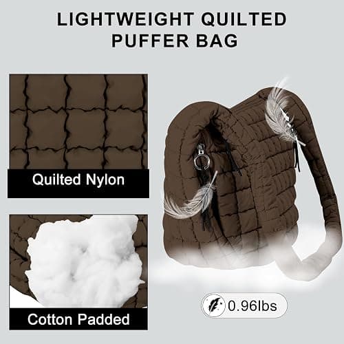 GASSDA Puffer Tote Bag for Women Large Quilted Puffy Lightweight Carryall Crossbody Tote Bag for Women thumbnail 6