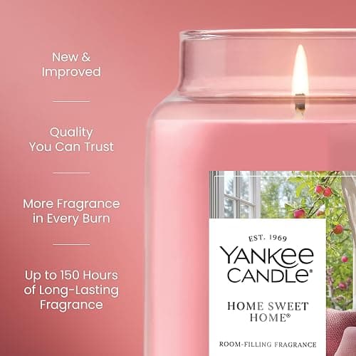 Yankee Candle Home Sweet Home Scented Candle, 22oz Large Jar | Up to 150 Hour Burn Time, Room Filling Fragrance, Long-Lasting Scent, Premium Plant Wax Blend, Consistent Burn, Giftable thumbnail 3