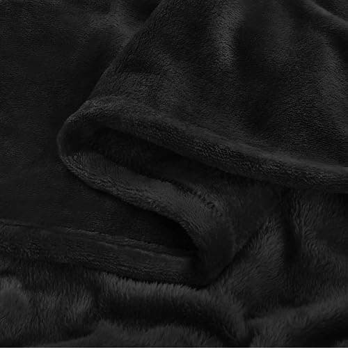 BEDELITE Fleece Blanket Black Throw Blankets for Couch & Bed, Luxury Plush Cozy Fuzzy Blanket 50x60 inches, Super Soft Warm Lightweight Throw Blanket for Travel Camping thumbnail 9