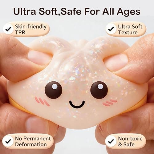 Glitter Dumpling Squishy Mystery Box 2Pack - 4-Inch TPR Fidget Toy, Anxiety Relief Slow Rise Squishy, Couple Group Unboxing Surprise Easter Gift for Teens Adults thumbnail 3