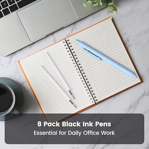 JIMMIDDA 8Pcs Black Gel Pens - 0.7mm Medium Point Black Ink Pens | Smooth Writing - Quick Drying Retractable Pen for Men Women (Morandi - 8Pcs) thumbnail 8