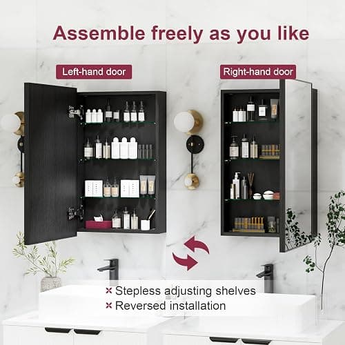 LDarqeer 20 X 30 Inch Bathroom Medicine Cabinet with Mirror | Wall Mounted Mirror Storage Cabinet Bathroom Organizer Cabinet thumbnail 6