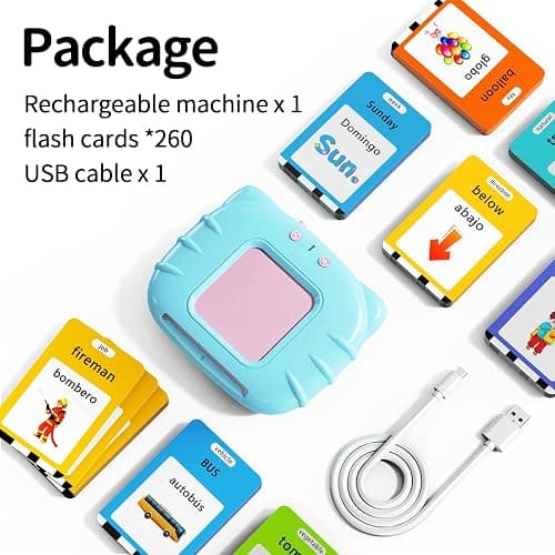 Lapare Spanish and English Bilingual Audible Flash Cards Toy with Music, Learn Spanish and English for Kids, Niñas, Niños, Bebes thumbnail 8