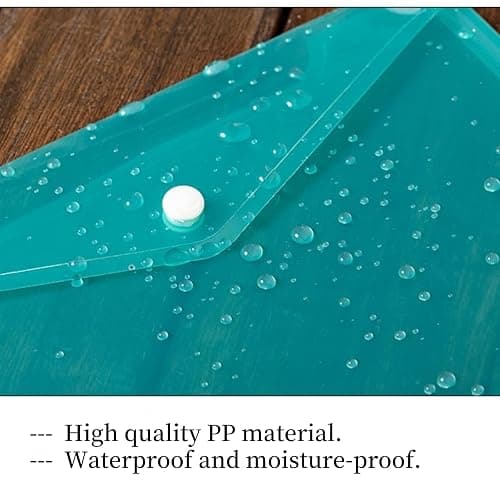 A4 Plastic Wallets 7PCS Folders Waterproof Plastic Wallet Transparent Colours with Button Storage and Organization Office Supplies thumbnail 7