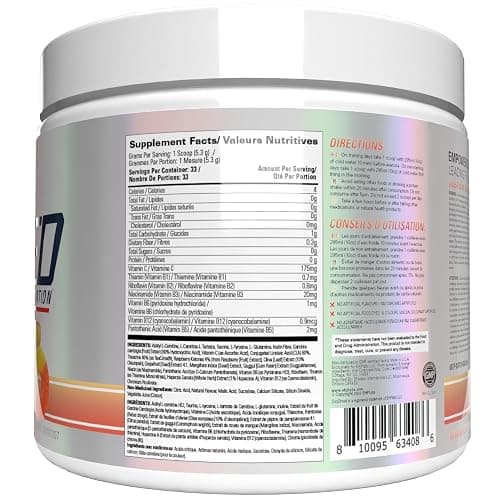 EHP Labs OxyShred Non Stim Pre Workout Powder – Caffeine Free Preworkout for Women & Men – Non Stimulant Thermogenic & Energy Support – Focus & Metabolism Support – Peach, 33 Servings thumbnail 7