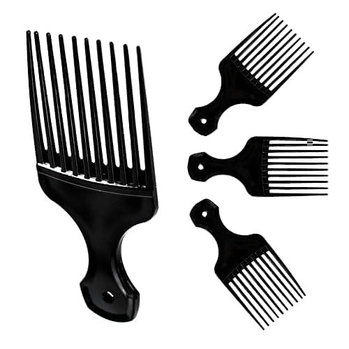 Vakly Afro Hair Pick Comb 5.25 in (4 Pack) – Wide Tooth Lift Picks for Curly, Thick, and Natural Hair, Plastic Detangling Comb for Volume, Wigs, and Beards thumbnail 6