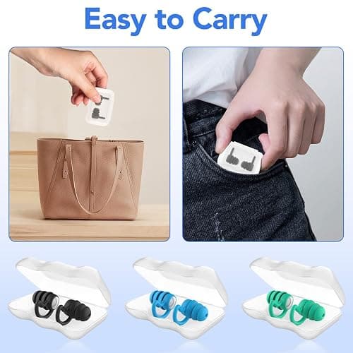 Swimming Ear Plugs Waterproof Earplugs - 3 Pairs Silicone Swim Ear Plugs for Adult Kids, Water Sports Earplugs for Showering, Bathing, Surfing - Keep Ear Water Out thumbnail 7