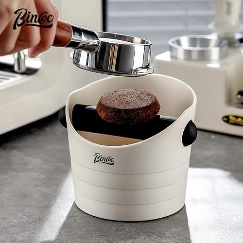 Bincoo Small Coffee Knock Box 4.5 Inch - Espresso Knock Box Accessories for Coffee Grounds Container - Multifunctional, Suitable for Home & Bar.(Off-white) thumbnail 7