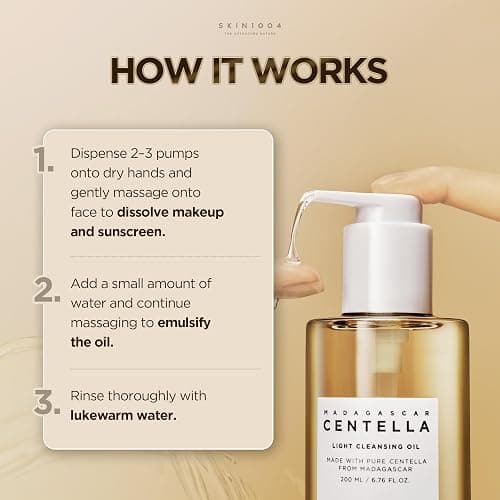 SKIN1004 Madagascar Centella Light Cleansing Oil 6.76 fl.oz, 200ml | Gentle Oil Cleanser for Face, Korean Facial Cleanser, Double Cleansing thumbnail 7