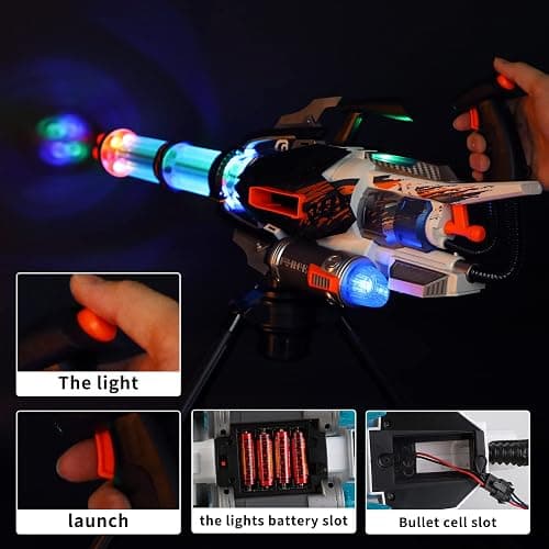 FEIDAMA Gatling Toy Gun for Kids, Soft Foam Bullets, 10-13m Range, 60 Darts, 360 Rotation, Blue thumbnail 6