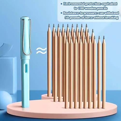 Palksky Forever Colored Pencils 12 Count, Infinity Pencil Coloring Metal Pencils, Everlasting with Eraser, Color Set, Eternal Pencil/ Inkless Lapiz Infinito/ No Sharpen Black Palksky-804 thumbnail 6