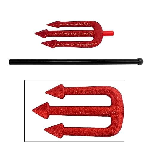 Small Devil Pitchfork, Halloween Costume Accessories, Glitter Red Trident | Party Prop for Kids and Adults, 17.3 Inch Plastic Demon Fork, Detachable Toy thumbnail 7