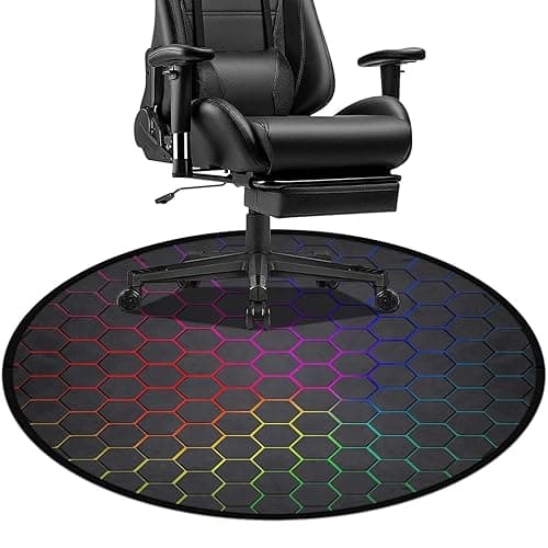 keepcute Gaming Chair Mat 47inch for Hardwood Floor Anti-Slip Office Chair Mat for Hard Floor Carpet Mat Computer Desk Mat Floor Protector for Office Gaming Room 4 ft - Image 1