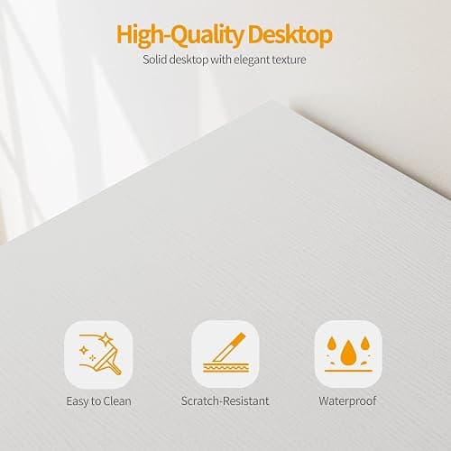 CubiCubi Computer Desk 40 inch with Storage Shelves Study Writing Table for Home Office,Modern Simple Style, White thumbnail 8