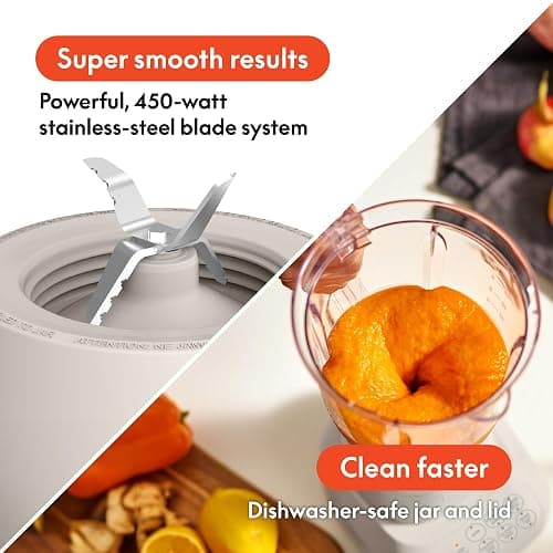 bella Fits-anywhere™ Flip & Store Blender, 48 oz, 520W, 10-speed, Oatmilk thumbnail 5