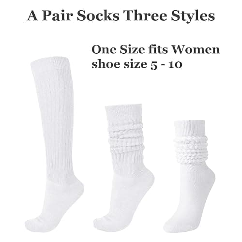 Flydo Womens Slouch Sock Scrunch Socks Soft Long Boot Socks for Women Stacked High Sock 2-3 PACK thumbnail 4