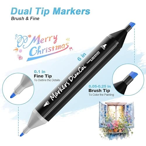 Alcohol Markers Set 80 Colors Dual Tip Permanent Art Markers with Brush Tip & Chisel Tips for Kids, Painting School Supplies Sketch Drawing Marker for Adults Boys Girls Students Drawing and Coloring thumbnail 5