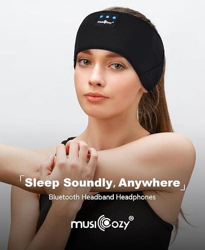 MUSICOZY Sleep Headphones Bluetooth 5.4 Headband, Sports Wireless Earphones Sweat Resistant Earbuds Sleeping Headphone with Ultra-Thin HD Stereo Speaker for Workout Running Cool Gadgets Unique Gifts thumbnail 6