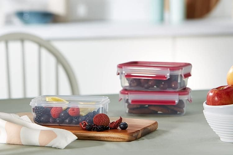 Emsa 515582 Alimentaires Clip & Close, Transparent/Rose, 0,55 Litre, Lot de 3 Boîtes thumbnail 2