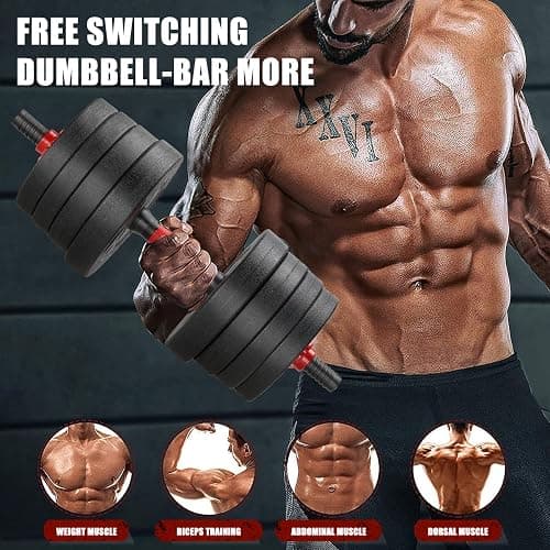 TEENO Dumbbells Barbell Set 30KG/20KG/15KG, Adjustable Dumbbells Weight Lifting Training For Man/Woman,effective for Bodybuilding Fitness Home Training thumbnail 5