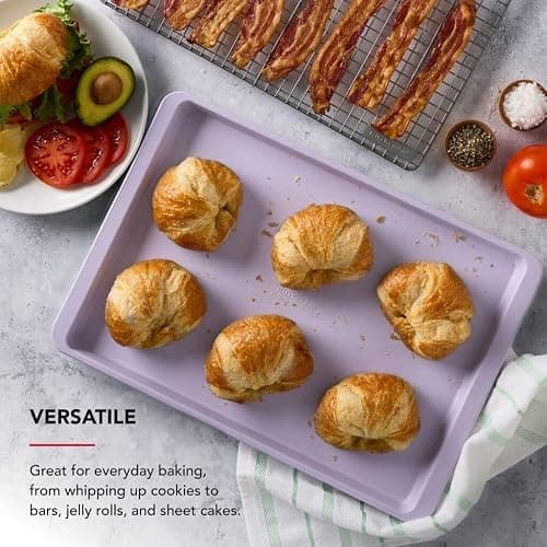KitchenAid 13 x 18-In Nonstick Aluminized Steel Baking Sheet, Dishwasher Safe, Wildflower thumbnail 2