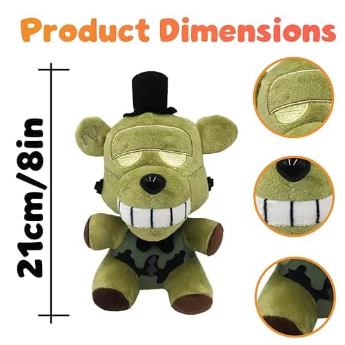 PLIIMONA 4PCS Horror Animal Plush Toys Set, 8 Inch Creepy Cartoon Stuffed Animals, Soft Plush Doll Figures for Fans, Collectible Display Toys, Gift Idea thumbnail 3