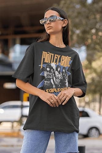 Motley Crue Rock Band Girls '87 Tour Mens Short Sleeve T Shirt 80s Vintage Style Graphic Tee thumbnail 4