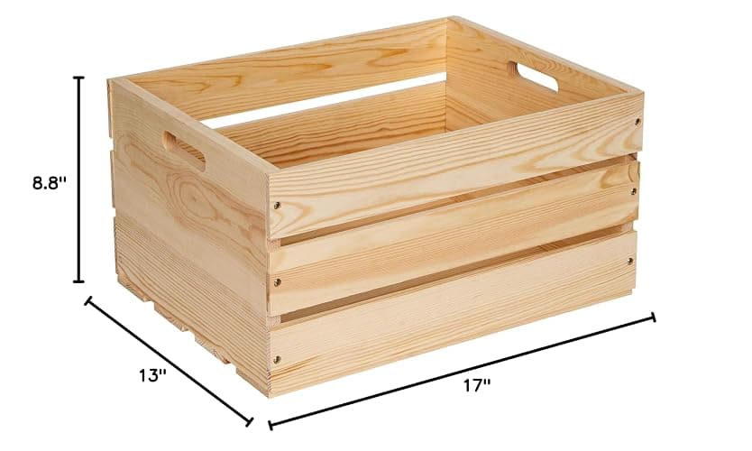 Extra Large Pine Wood Crates For Storage, Vinyl Records Storage Crates,The Storage Crates Are Made Of Pure Natural Solid Wood,Exuding Natural Pine Flavor,Unfinished Wooden Crates For Display . (1) thumbnail 3