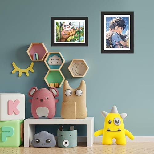 Kids Artwork Display Frame, 2 Pack A4 Kids Art Frames, Fillable Front Opening Picture Frames for Multiple Pictures(50-100), Mount for Hang or Stand Display Children's Drawings, Art Projects, Black thumbnail 2