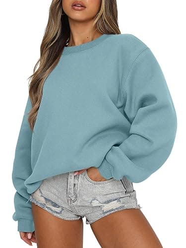 ANRABESS Sweatshirt for Women Oversized Crewneck 2026 Fall Outfits | Long Sleeve Cute Fleece Pullover Top，Loose Fit Soft Teen girls Preppy，Work＆Casual Daily Lounge Wear, Winter Cozy Clothes - Image 1