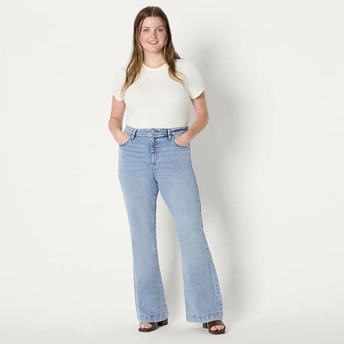 Amazon Essentials Women's High Stretch Flattering High-Rise Flare Jeans - Image 1