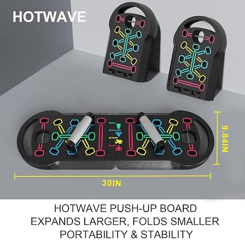 HOTWAVE Push Up Board Fitness, Portable Foldable 20 in 1 Push Up Bar at Home Gym, Pushup Handles for Floor. Professional Strength Training Equipment For Man and Women thumbnail 7