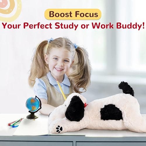 meowtastic Black & White Dog Weighted Stuffed Animals - 22 Inch 4.5 Pounds Weighted Plush Dog Stuffed Animals - Big Stuffed Dog Plush Pillow - Cute Plush Toys Gifts for Kids & Adults (22" 4.5 lbs) thumbnail 6