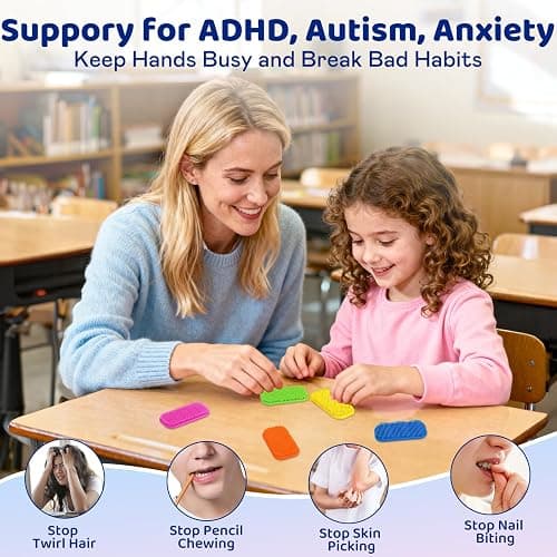Bristle Tactile Sensory Stickers – 8PC Soft & Gentle Textured Fidget Strips for Kids & Adults – Calm Strips for Autism, ADHD, Anxiety Relief – Quiet Fidget Toys for School, Classroom, Desk & Gifts thumbnail 6